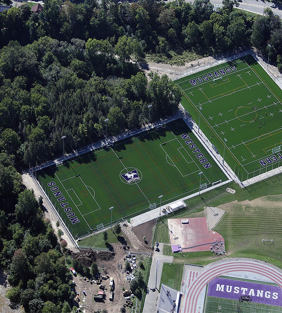 Aerial View of Mustangs Field