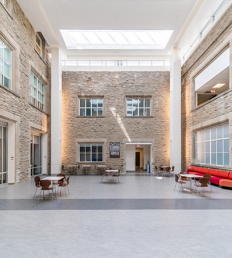 Study and Lounge space in the upper atrium of Physics and Astronomy Building